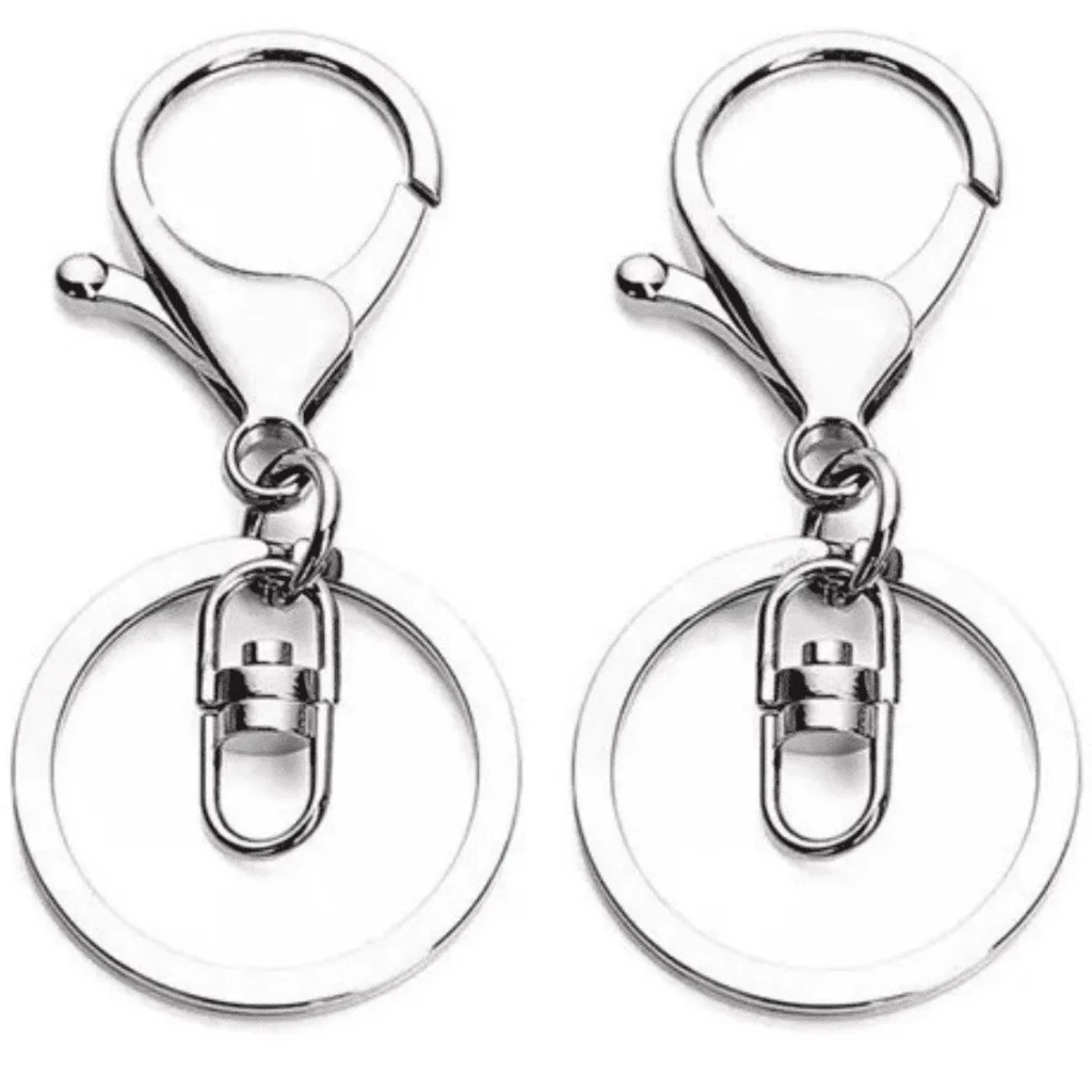 Argola para chaveiro Italiana 30mm com fecho Lagosta – Kit com 05 ou 10 unidades | Mosquetão