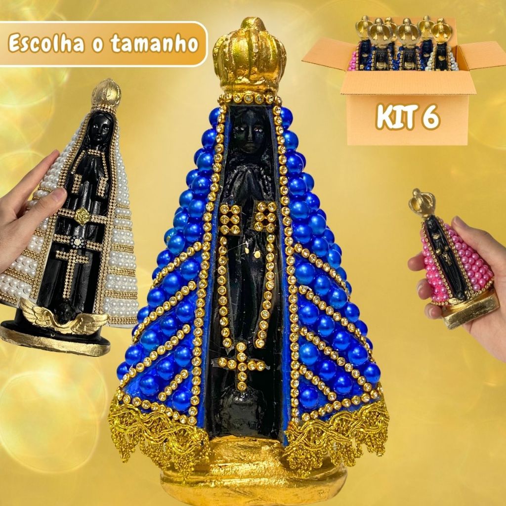 Imagem Nossa Senhora Aparecida Atacado Multi Tamanhos Pérola