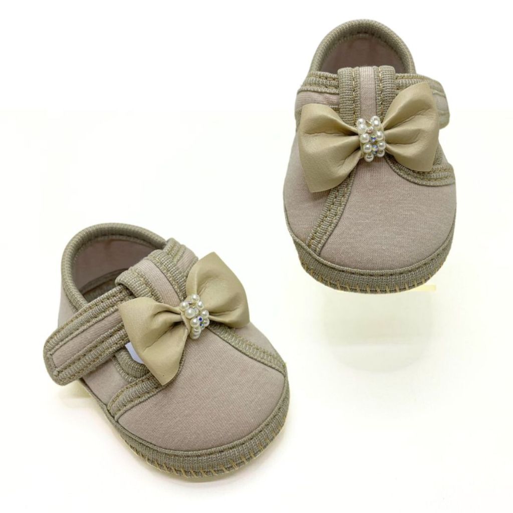 Sapatilha Baby Keto Nude Lacinho Strass Menina 001219