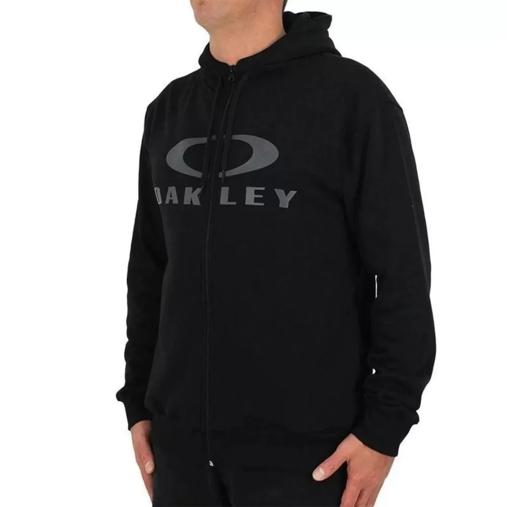 Moletom Oakley Bark Canguru Blackout Masculino – Preto