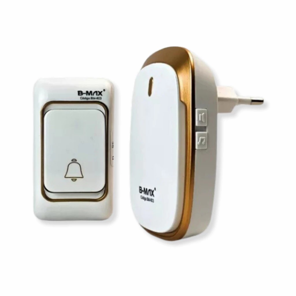 Campainha sem fio de longo alcance | Sinal de até 100 metros Disponível nas cores branco dourado