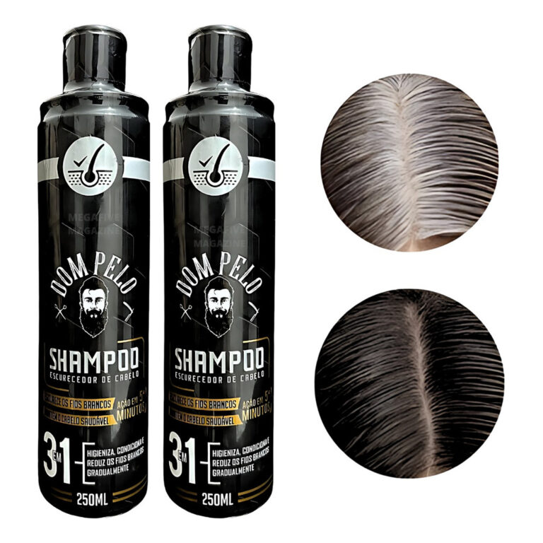 kit 2 Un Shampoo Escurecedor De Cabelo Branco Gris