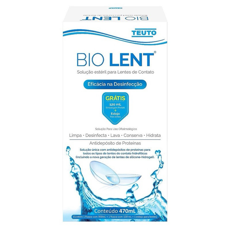 Kit de Solução para Lentes Bio Lent com 350ml+120ml.