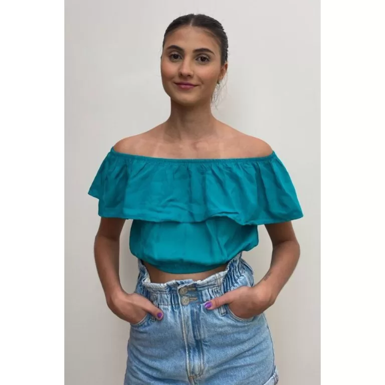 Blusa Cropped Verde Claro