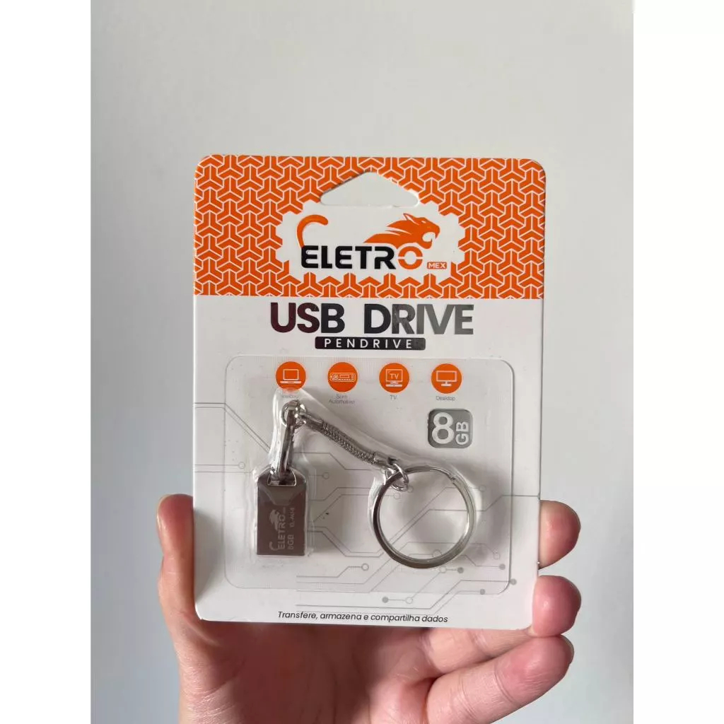 Mini Pendrive Eletro Original  Chaveiro Metálico USB 2.0 (4GB a 128GB)