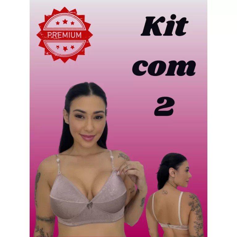Kit 2 Sutiãs lingerie Microfibra Conforto, Poliam