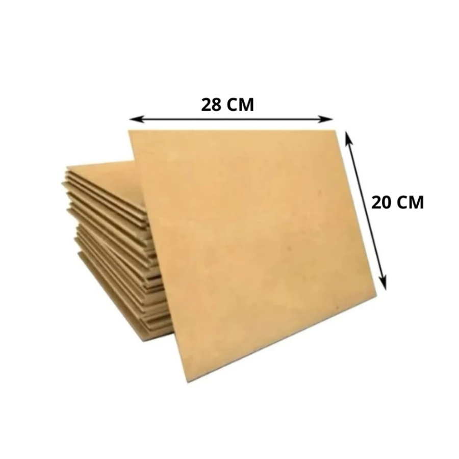 Conjuntos Chapas Folha A4 Natural Quadrados Decorar Pintar 10 Peças MDF