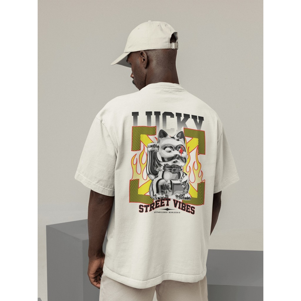 Camisa Camiseta Oversize Streetwear Masculino e Feminino para Treino e Dia a Dia Preto e Off Whte Es