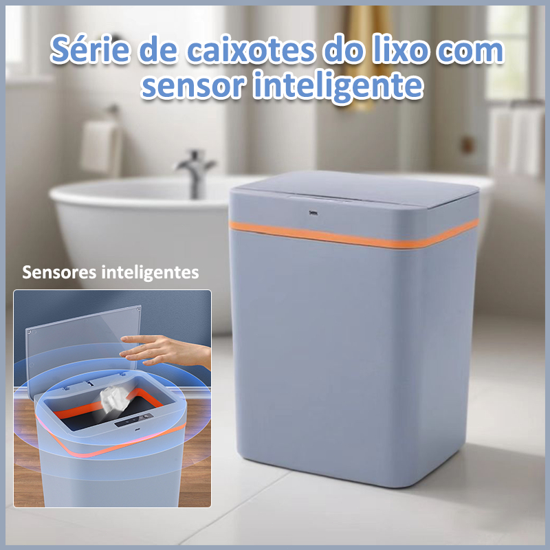 Lixeira Com Sensor Automático Inteligente 15 Litros Abre Fácil Toque Aproximação MEGGAFLEX