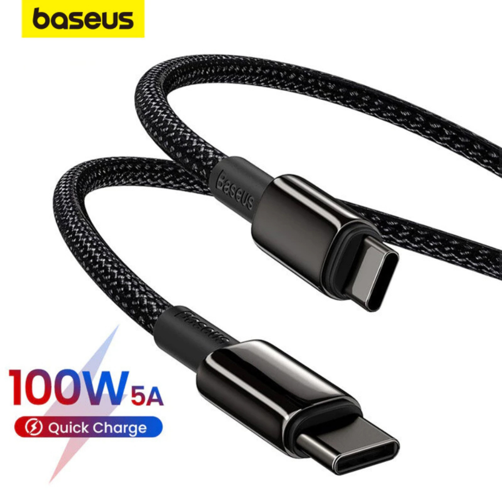 Cabo Turbo Tipo C 100W Baseus USB C Carregamento Rápido PD Iphone 15 16 Xiaomi Macbook iPad