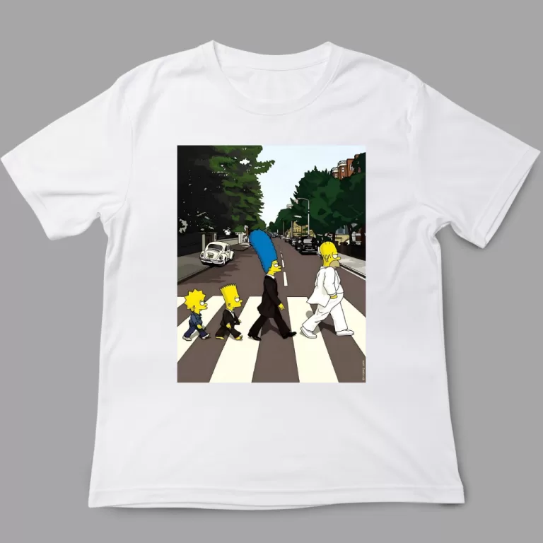 Camiseta Simpsons Beatles Atravessando A Rua Camis