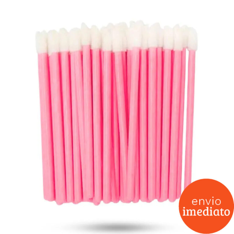 50 Pincel Descartável Aplicador de Gloss e Batom 