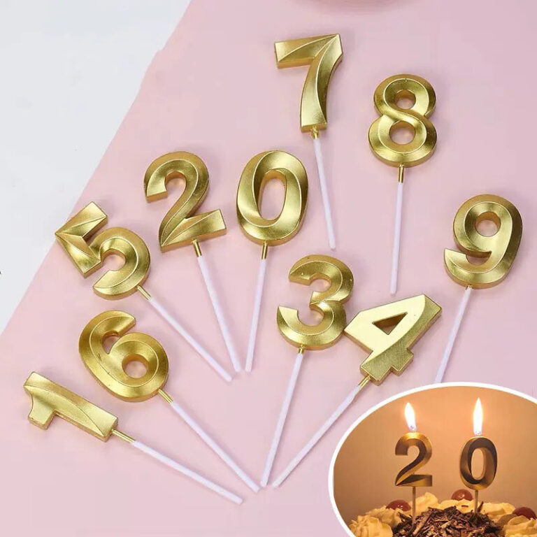 Kit 2 Vela de Aniversário Prata Edourado Design c