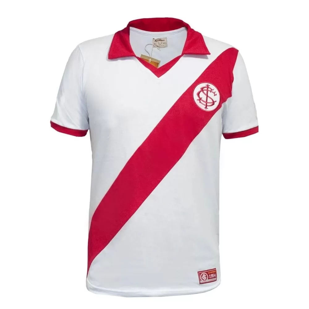 Camisa Internacional RetrôMania Natural Masculina – Branco e Vermelho