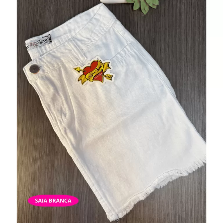 Saia Jeans Feminina Newlove Elastano Várias Cores