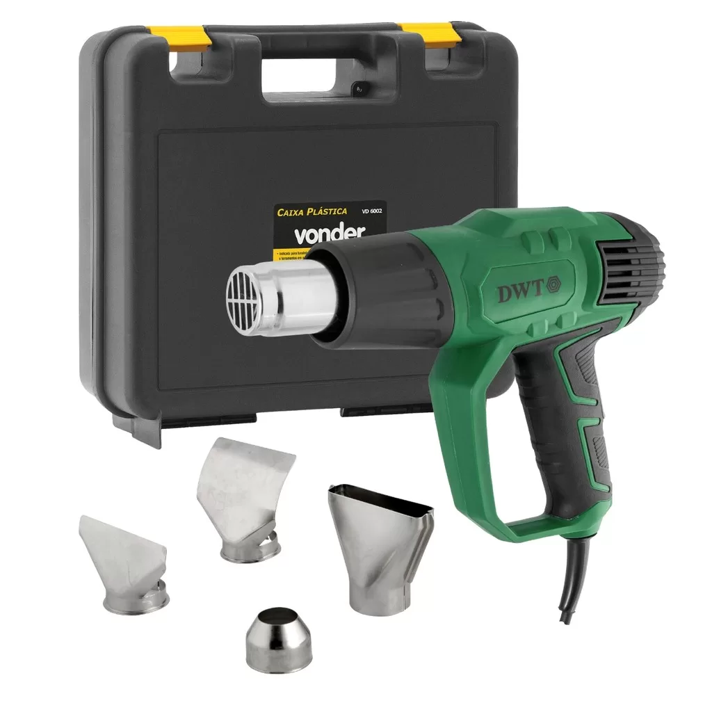 Soprador Térmico 1500W DWT e Acessorios Com Maleta Plastica Para Transporte Vonder