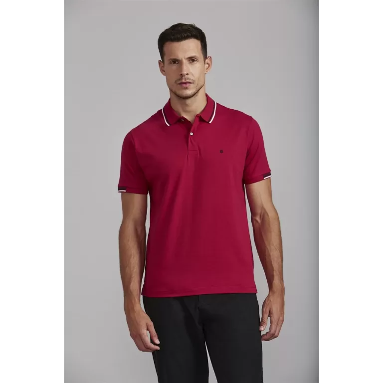 Polo Comfort Malha – Vermelho Rubi