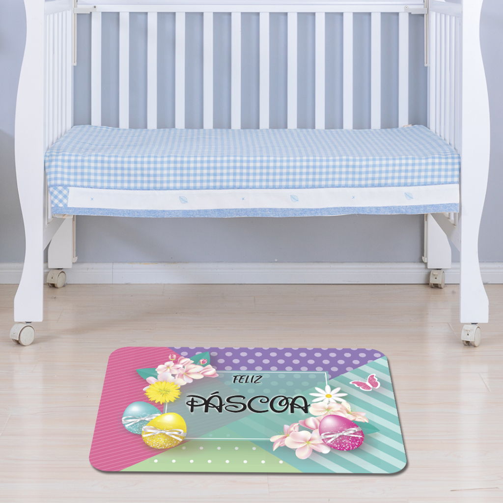 PÁSCOA: TAPETE DE ENTRADA ANTIDERRAPANTE 60X34cm EMBORRACHADO 06