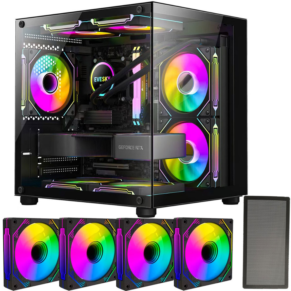 Gabinete Gamer  Aquário em Vidro Com 4 Fans RGB GB1796