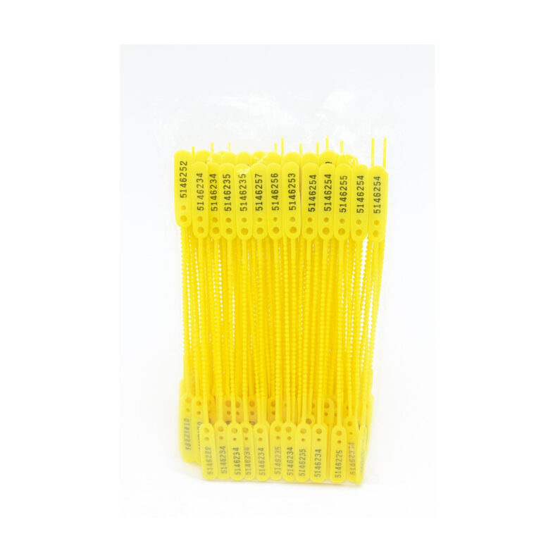 kit 100 Lacre Para Malote Numerado 16cm Amarelo e 