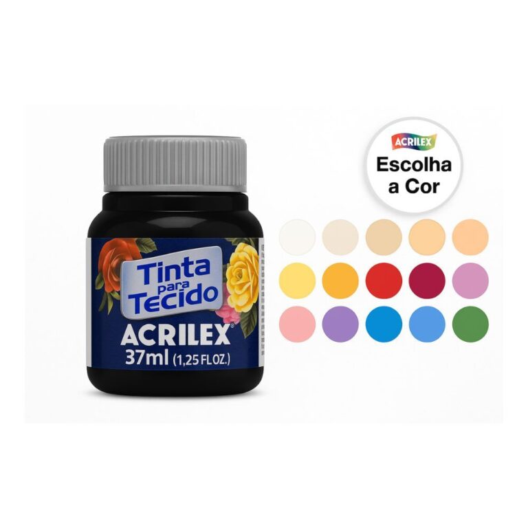 Tinta para Tecido Acrilex 37ml Fosca  +100 Cores D