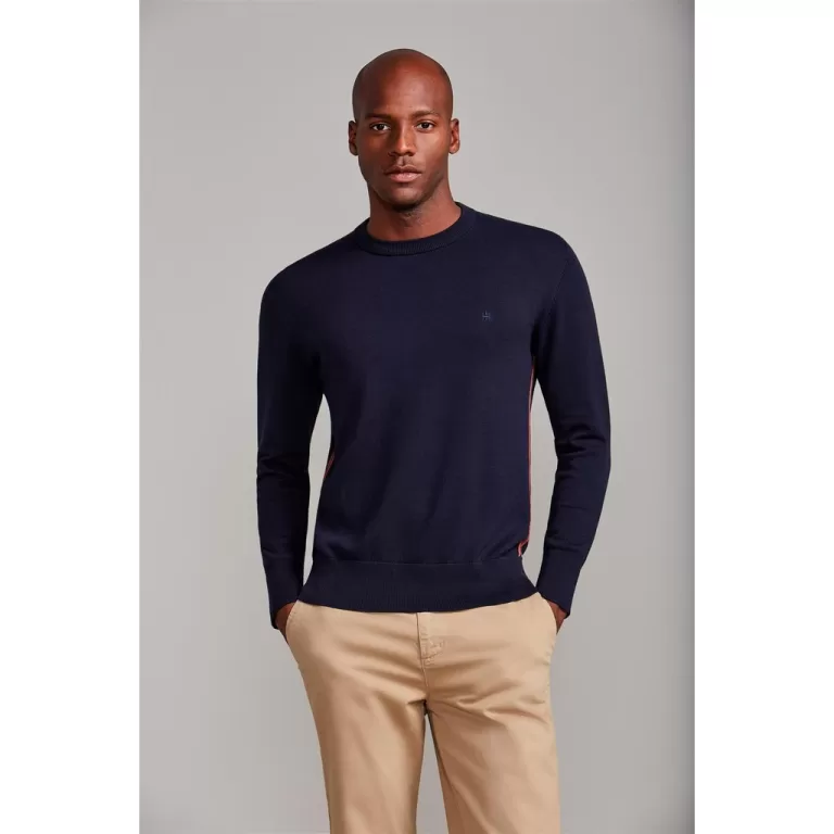 Tricot Gola Careca – Azul Marinho