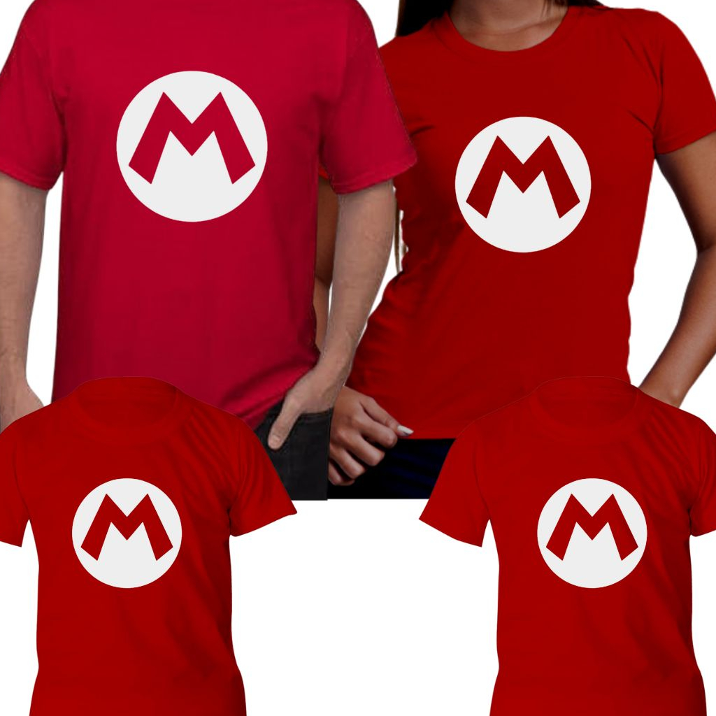Kit Camisas Tal mãe Tal Pai tal Filho(a) Camisetas MARIO Para Familia monte seu kit- VALOR 1 PEÇA la