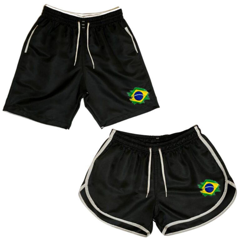 Conjunto Casal Shorts de Casal Brasil Bermudas Par