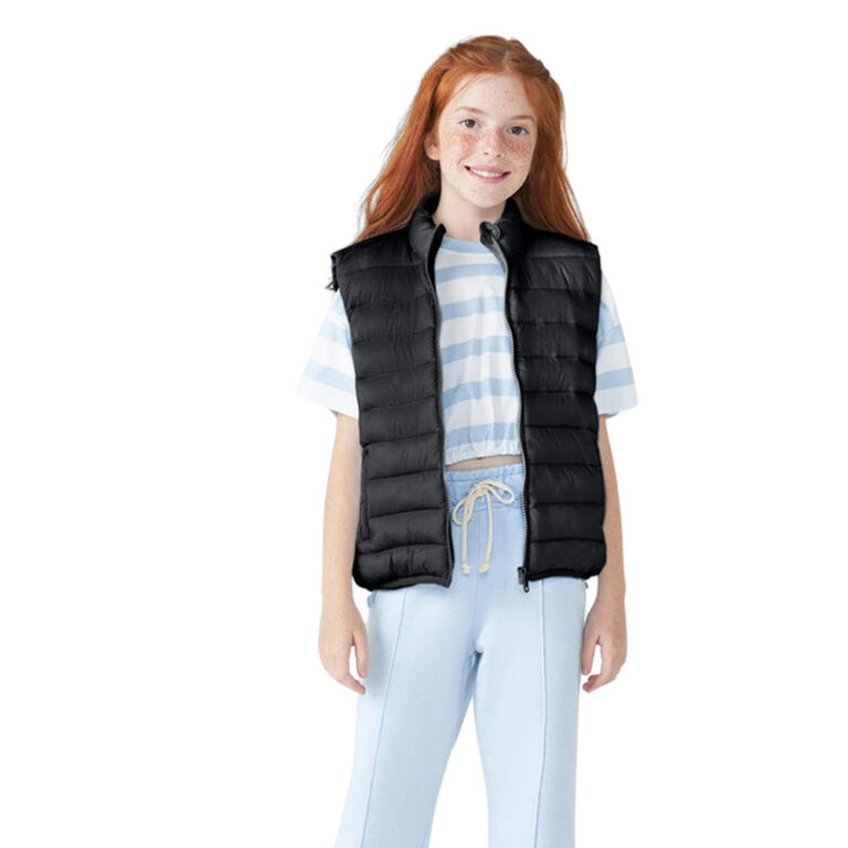 Colete Hering Puffer Infantil Com Bolsos Preto