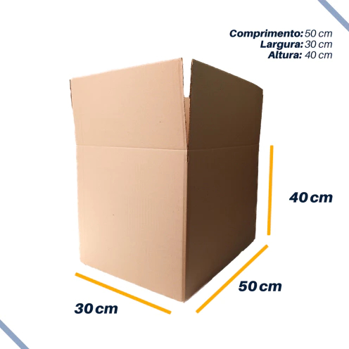 Kit Mudança 05 Caixas De Papelão 50x30x40 Semino