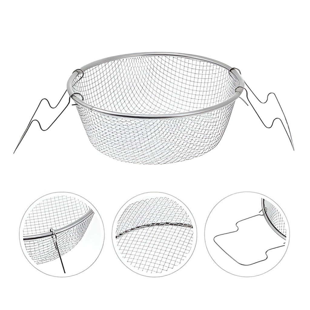 JS Cesto para Fritura 20cm Aço Inox com Alça Redondo