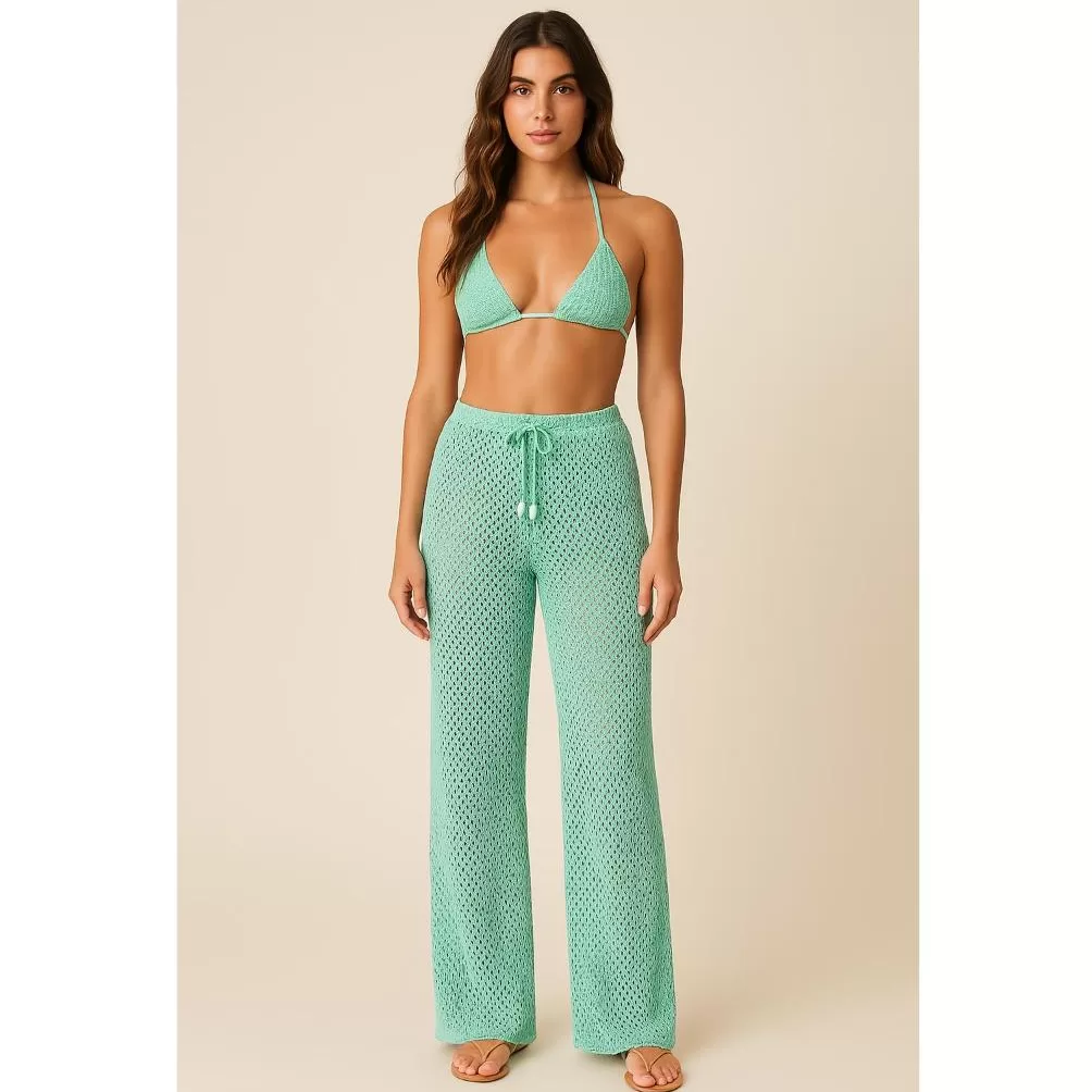 Calça Pantalona Saída de Praia Premium Tendência Moda Praia Envio Imediato