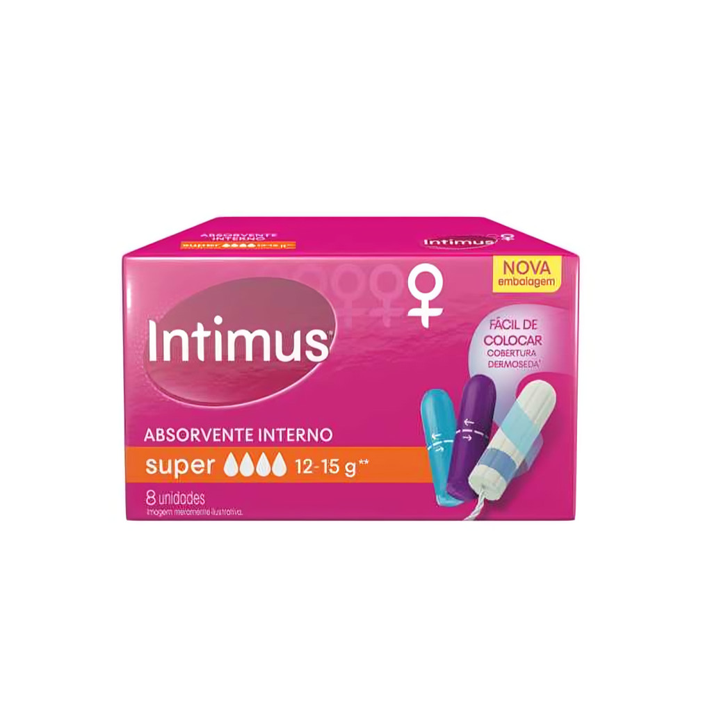 KITS C/ Absorvente Interno Intimus Super – Caixa com 8 Unidades