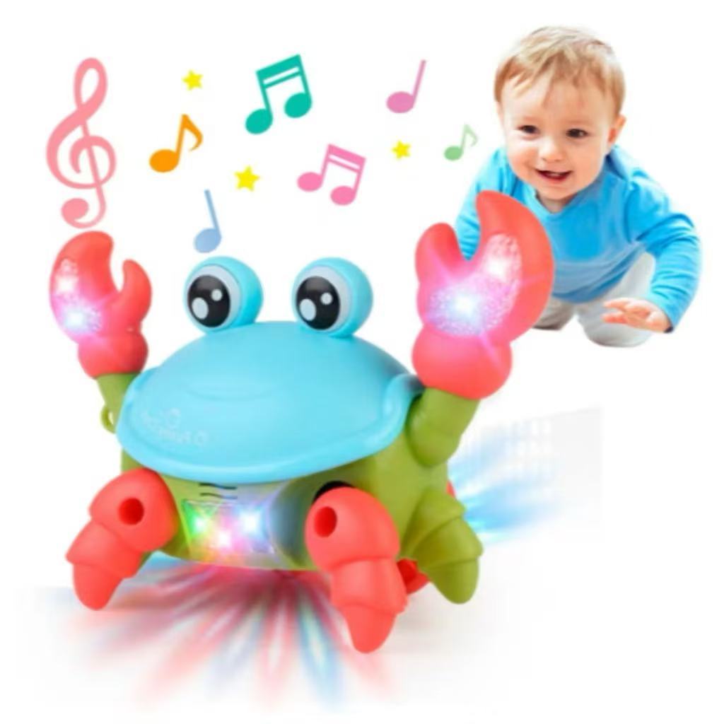 Caranguejo Brinquedo Fujão Som Luz E Movimento Maluco Siri Carangueijo Musical