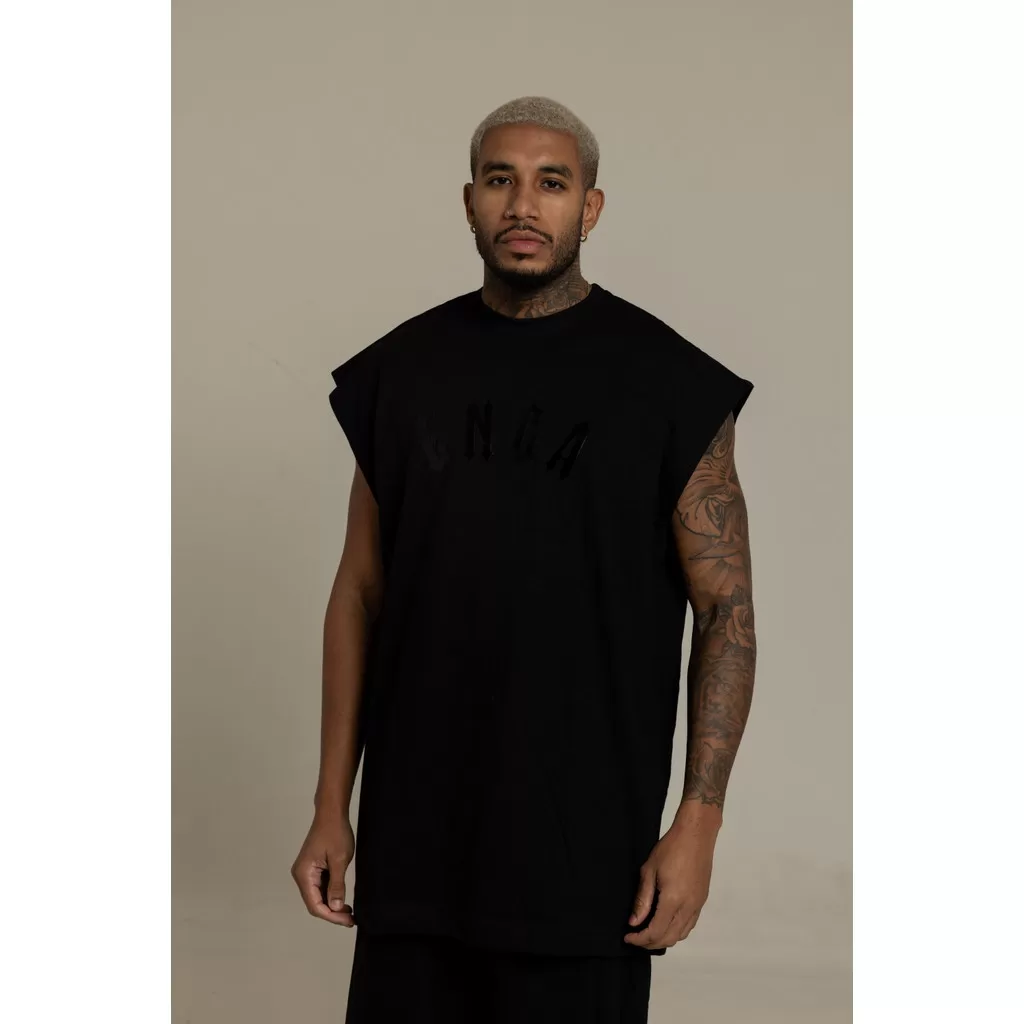 Regata Oversized Streetwear All Black Plus Size