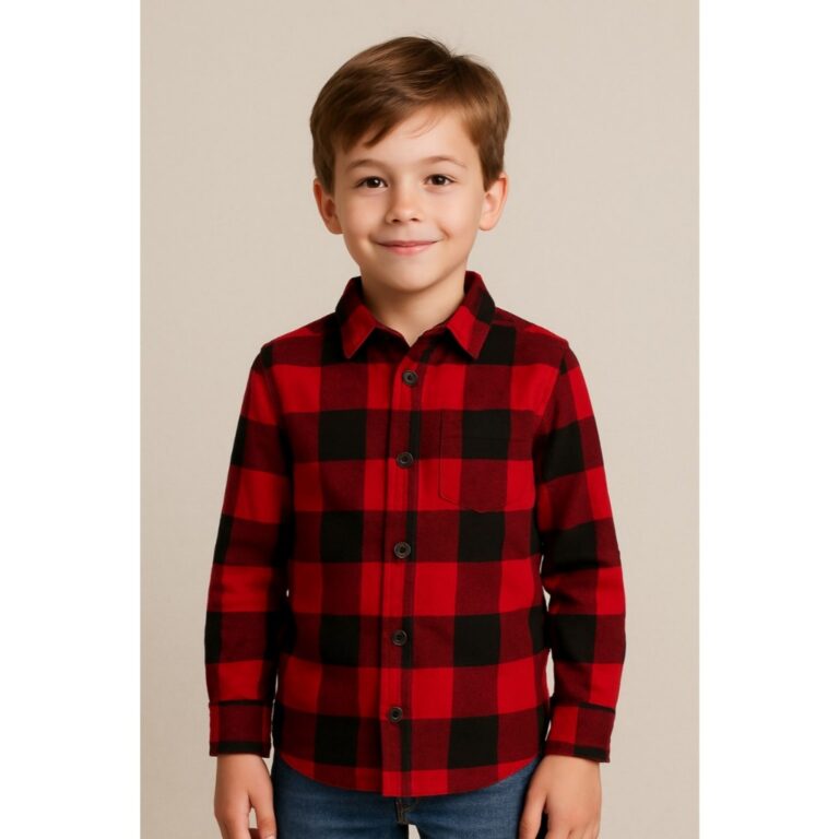 Camisa Xadrez Infantil Manga Longa Flanelada Algod
