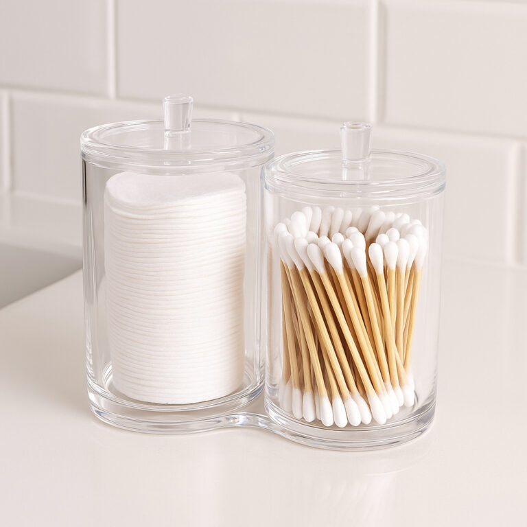 Porta Organizador Duplo Acrílico para Cotonete Al