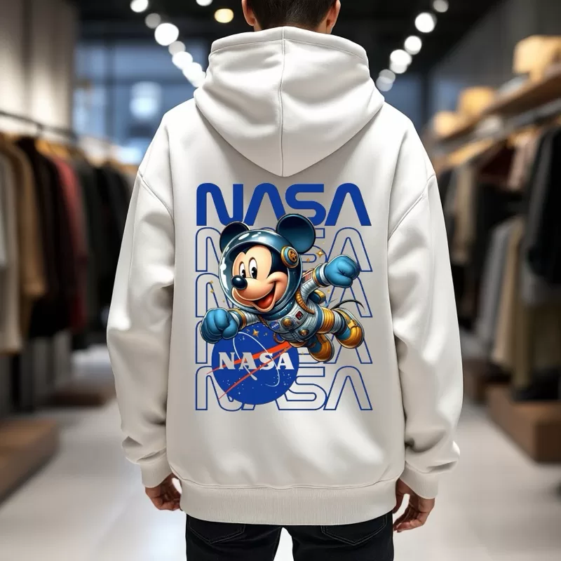 Moletom Canguru Desenho Famoso Infantil Mouse Blusa de Frio Masculino Flanelado Unissex Inverno Quen