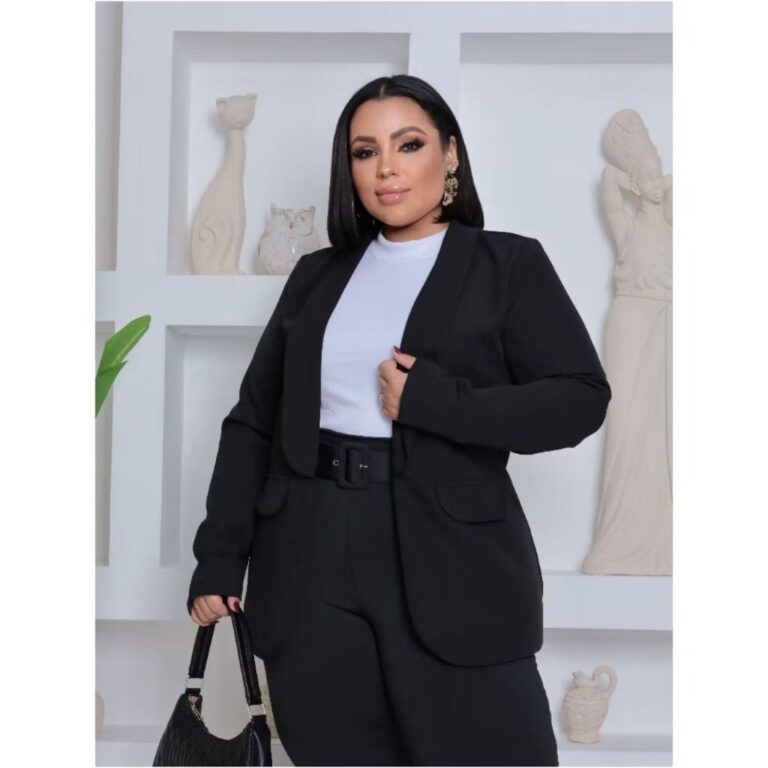 Blazer Lapela Alfaiataria Plus Size Musso Terninho
