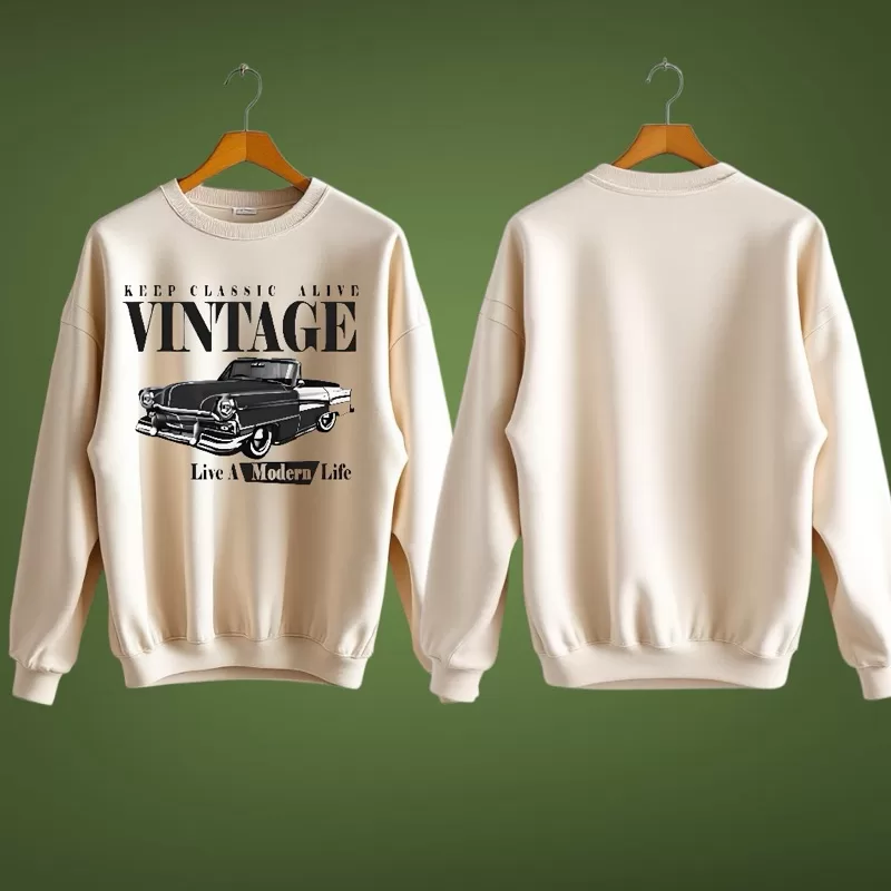 Blusa Moletom Gola Careca Inverno Masculina Flanelado Unissex Vintage Carro Antigo Blusa de Frio Sué