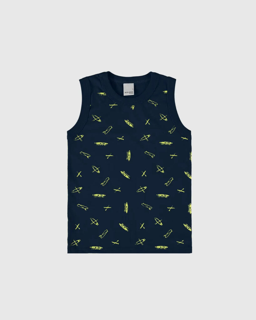 Camiseta Regata Masculina Malwee Algodão Estampada