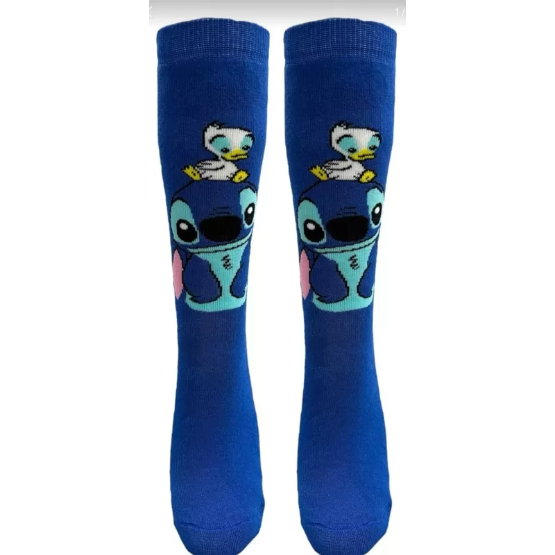 Meia Lilo E Stitch Passarinho Desenho Animado Anime Adulto 34-43   Confortável  Algodão Macio  Pront