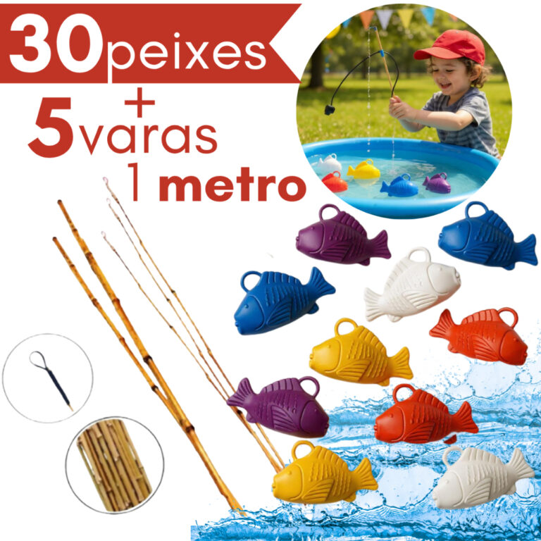 Kit 10, 20 OU 30 Peixes + 1,2,3 OU 5 Varas de 100c
