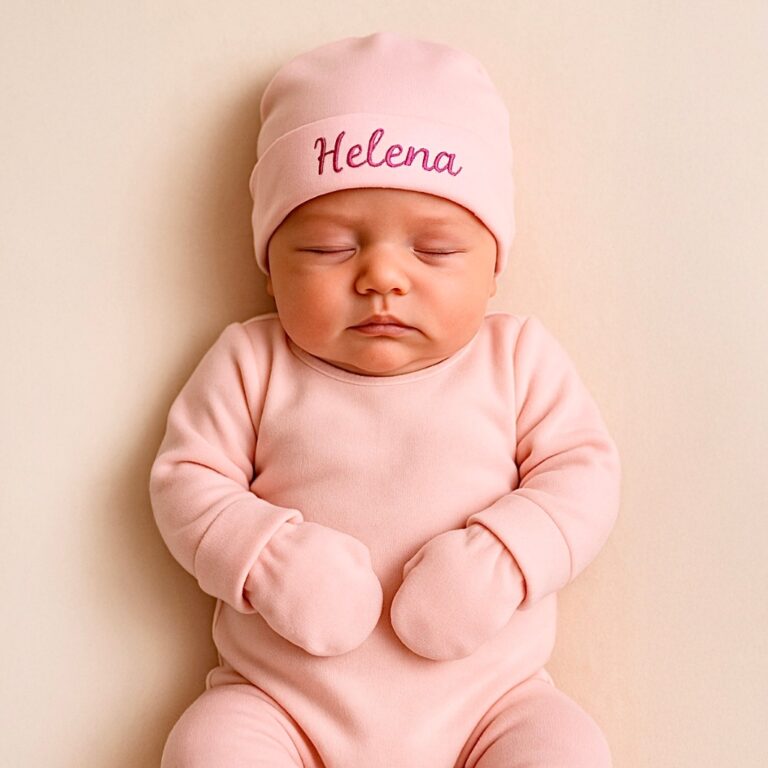 Kit Touca Personalizada E Luva RN 2 Peças Rosa Co