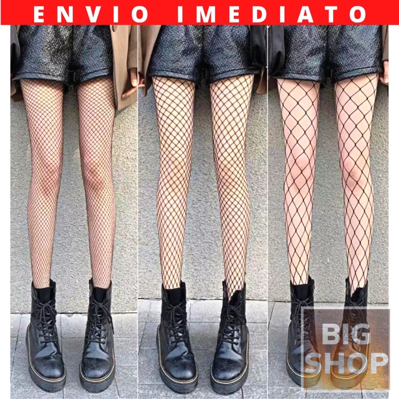 Meia Calça Arrastão Xadrez Escama De Peixe Kpop E-Girl