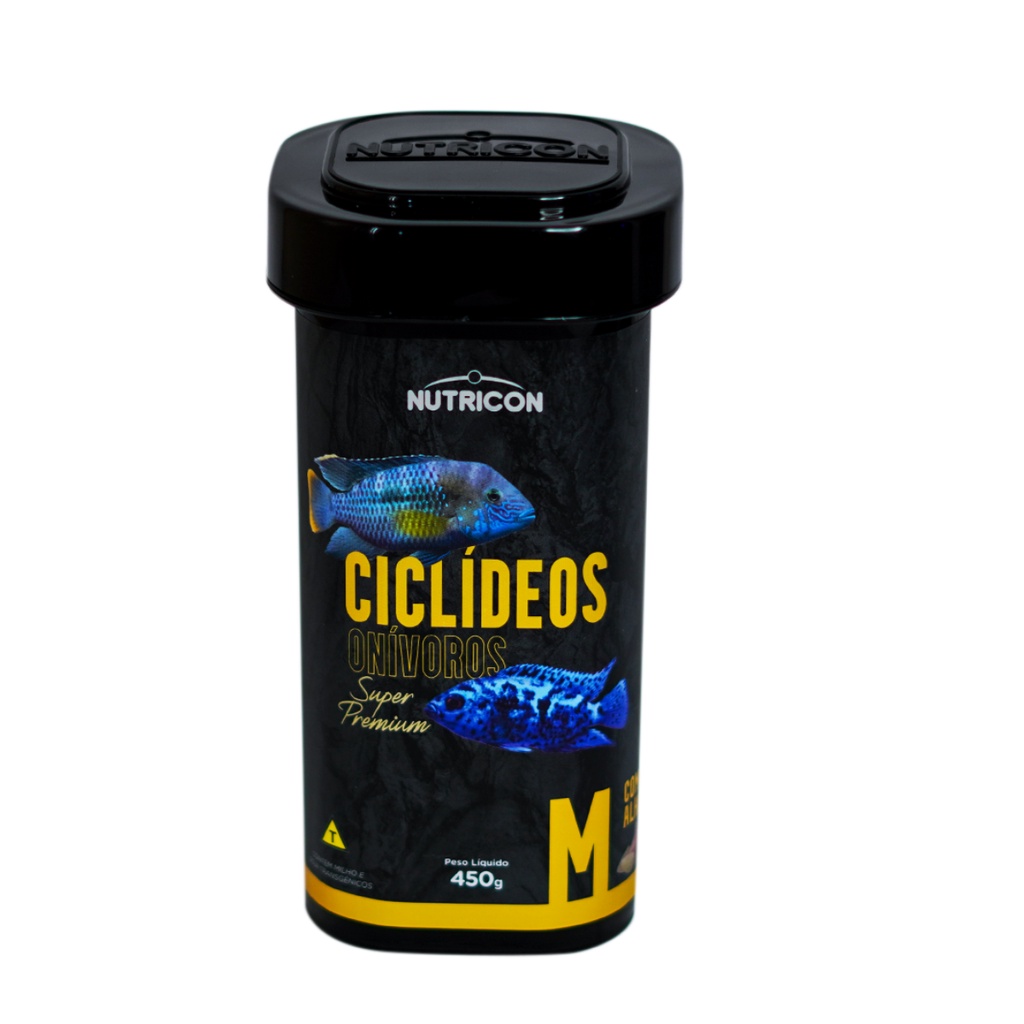 Ração para peixe Ciclideo Onívoro M 450g Nutricon aquario