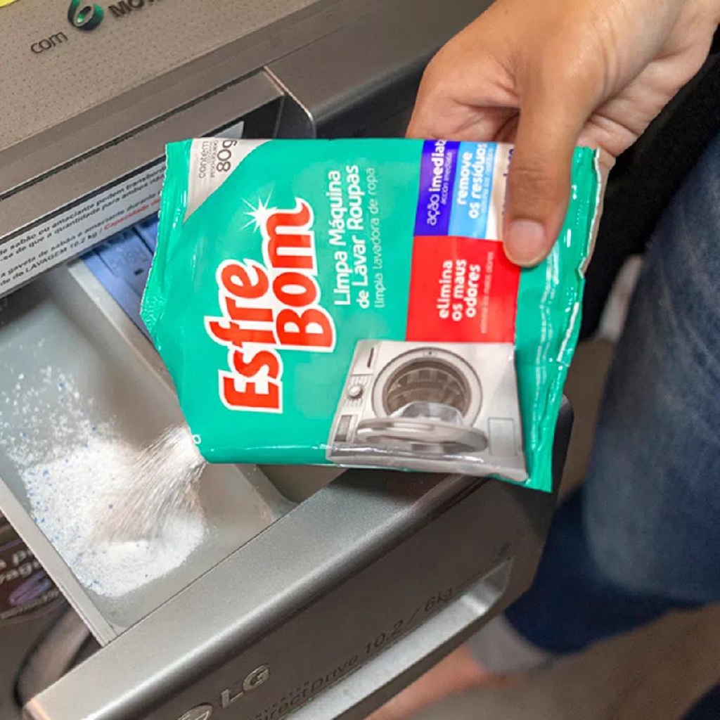 Limpa Máquina de Lavar Roupa Detergente em Pó Esfrebom Sem Cloro Remove Impurezas Bettanin