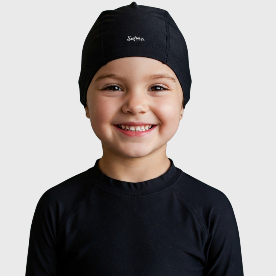 Touca Infantil Natação Tamanho Unico Modelo Juvenil Proteçao Solar Moda Praia Liso Alta Elasticidade