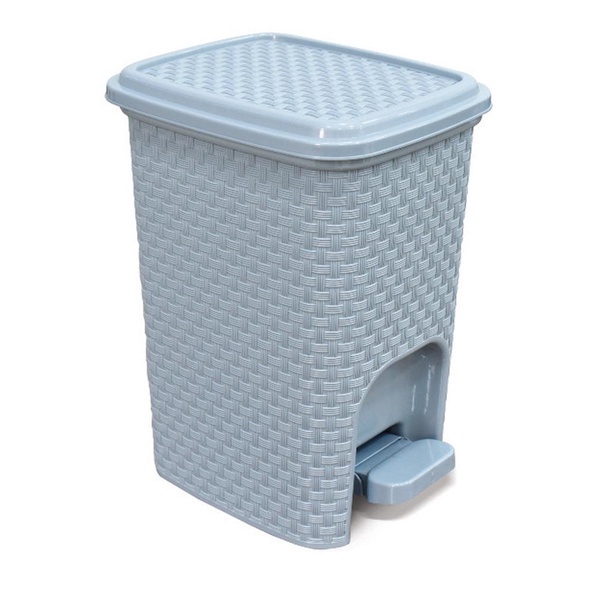 LIXEIRA C/ PEDAL 7L RATTAN CINZA