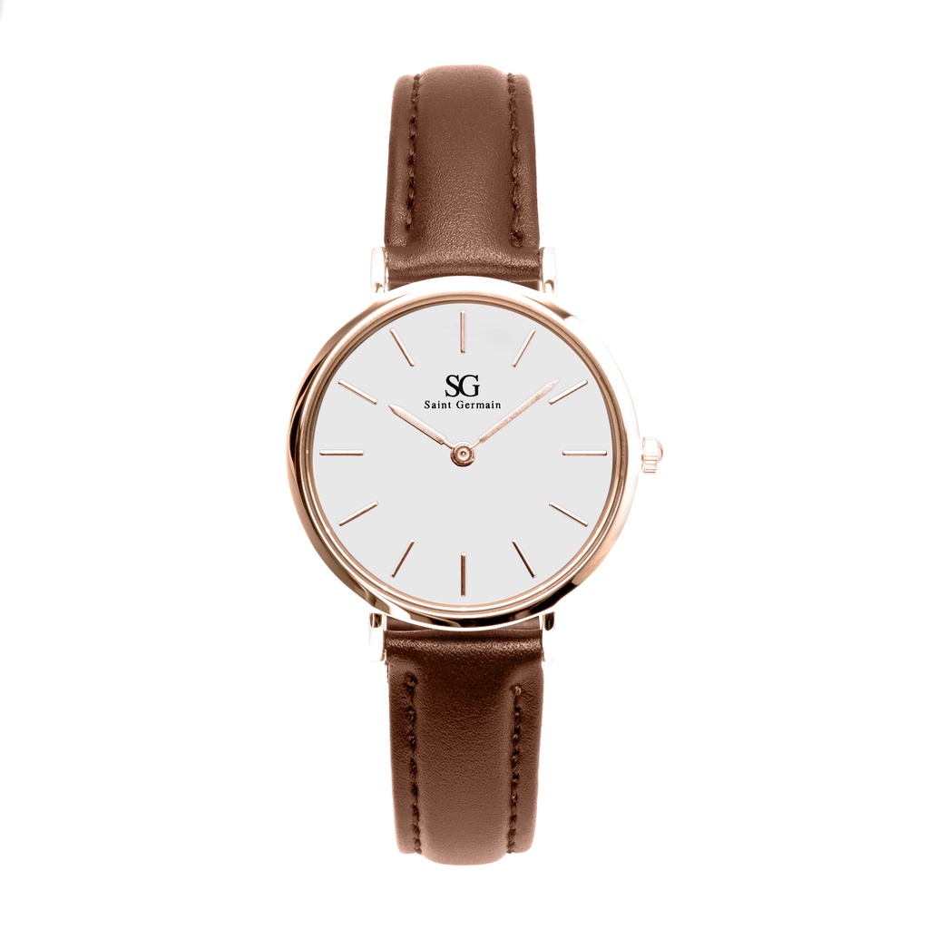 Relógio Feminino Couro Dourado Bronx Rosé Gold 32mm